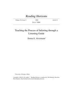 Teaching the Process of Inferring through a Listening Guide