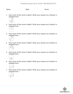Fractional part of a circle: Worksheet 8.3