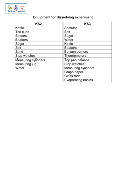 Equipment for dissolving experiment KS2 KS3 Kettle Spatulas Tea