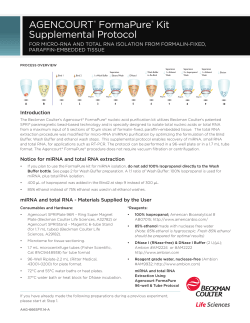 AGENCOURT&reg; FormaPure&reg; Kit Supplemental