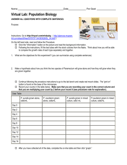 Virtual Lab: Population Biology