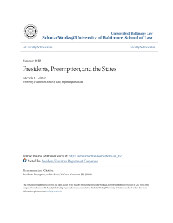Presidents, Preemption, and the States - ScholarWorks