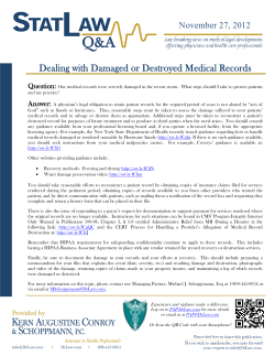 Dealing with Damaged or Destroyed Medical Records
