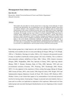 Disengagement from violent extremism