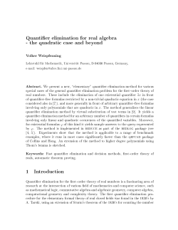 Quanti er elimination for real algebra