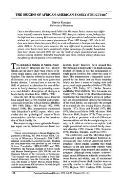 The Origins of African-American Family Structure