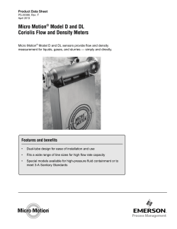Micro Motion&reg; Model D and DL Coriolis Flow and