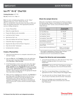 Ion PI Hi‑Q Chef Kit Quick Reference (Pub. No. MAN0010968 Rev. B