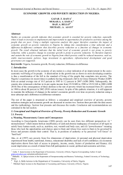 ECONOMIC GROWTH AND POVERTY REDUCTION IN NIGERIA: a