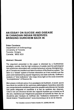 an essay on suicide and disease in canadian indian reserves