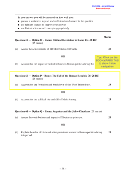 Question 59 — Option O – Rome: Political Revolution in Rome 133