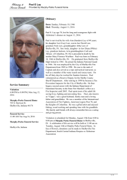 Paul E Lay Guest Book - Murphy