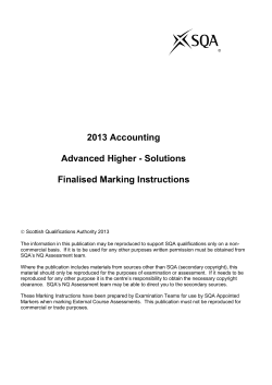 2013 Accounting Advanced Higher