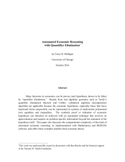 Automated Economic Reasoning with Quantifier Elimination*