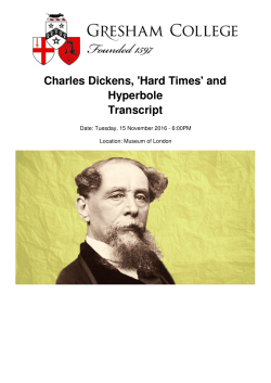 Charles Dickens, `Hard Times` and Hyperbole Transcript