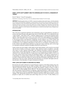 131 FIRST LAPITA SETTLEMENT AND ITS CHRONOLOGY IN