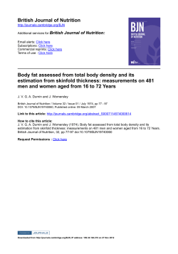 British Journal of Nutrition Body fat assessed from total body density