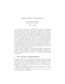 Argumentation in Mathematics
