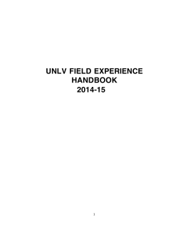 unlv field experience handbook 2014-15