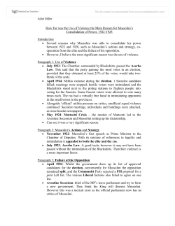 How Far was the Use of Violence the Main Reason for Mussolini s