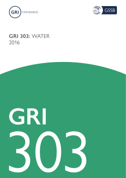 GRI 303: Water 2016 - Global Reporting Initiative