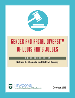 gender and racial diversity of louisiana`s judges
