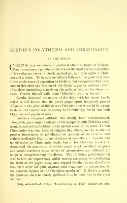 Goethe`s Polytheism and Christianity. Illustrated.