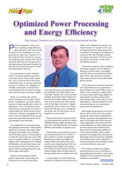 Optimized Power Processing and Energy Efficiency