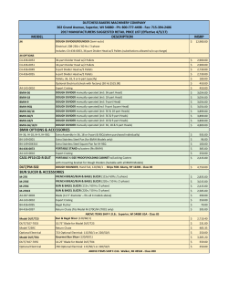 Pricing - Dutchess Bakers` Machinery Co.