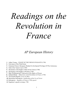 Readings on the Revolution in France