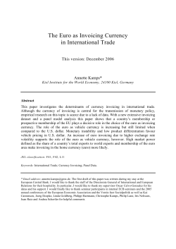 The Euro as Invoicing Currency in International Trade