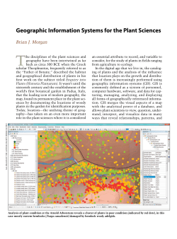 Geographic Information Systems for the Plant Sciences