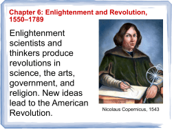 Enlightenment scientists and thinkers produce revolutions in science