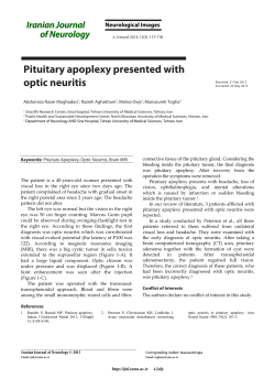 Pituitary apoplexy presented with optic neuritis