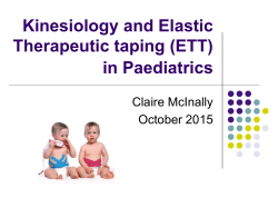 Kinesiology and Elastic Therapeutic taping (ETT) in Paediatrics