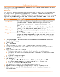 Lookup Functions - Information Technology Home