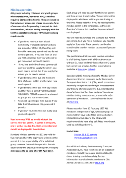 Mini-Bus Permits IMPORTANT INFORMATION