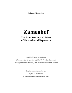 Zamenhof - Esperantic Studies Foundation
