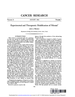 Experimental and Therapeutic Modification of Mitosis