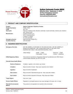 Sodium Carbonate Powder MSDS
