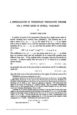 a generalization of weierstrass` preparation theorem for a power