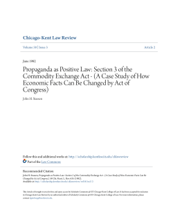 Propaganda as Positive Law: Section 3 of the Commodity Exchange