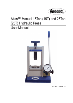 Atlas Manual Hydraulic Press User Manual