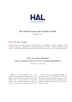 On modal tenses and tensed modals - Hal-SHS