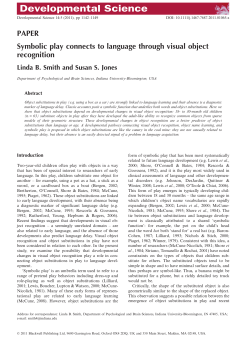 Symbolic play connects to language through visual object recognition