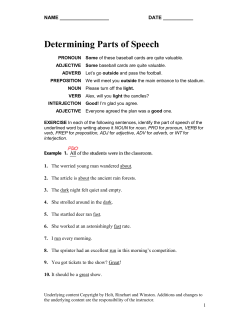 Determining Parts of Speech