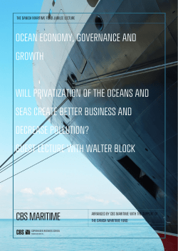 OCEAN ECONOMY, GOVERNANCE AND GROWTH WILL