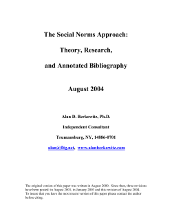The Social Norms Approach: Theory, Research