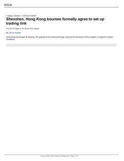 Shenzhen, Hong Kong bourses formally agree to set up trading link