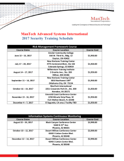 ManTech Advanced Systems International 2017 Security Training